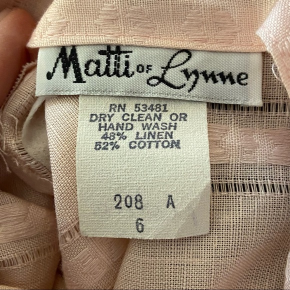 Vintage Linen Blend Pin-tucked Cottagecore 6 Matti of Lynne - Picture 8 of 11